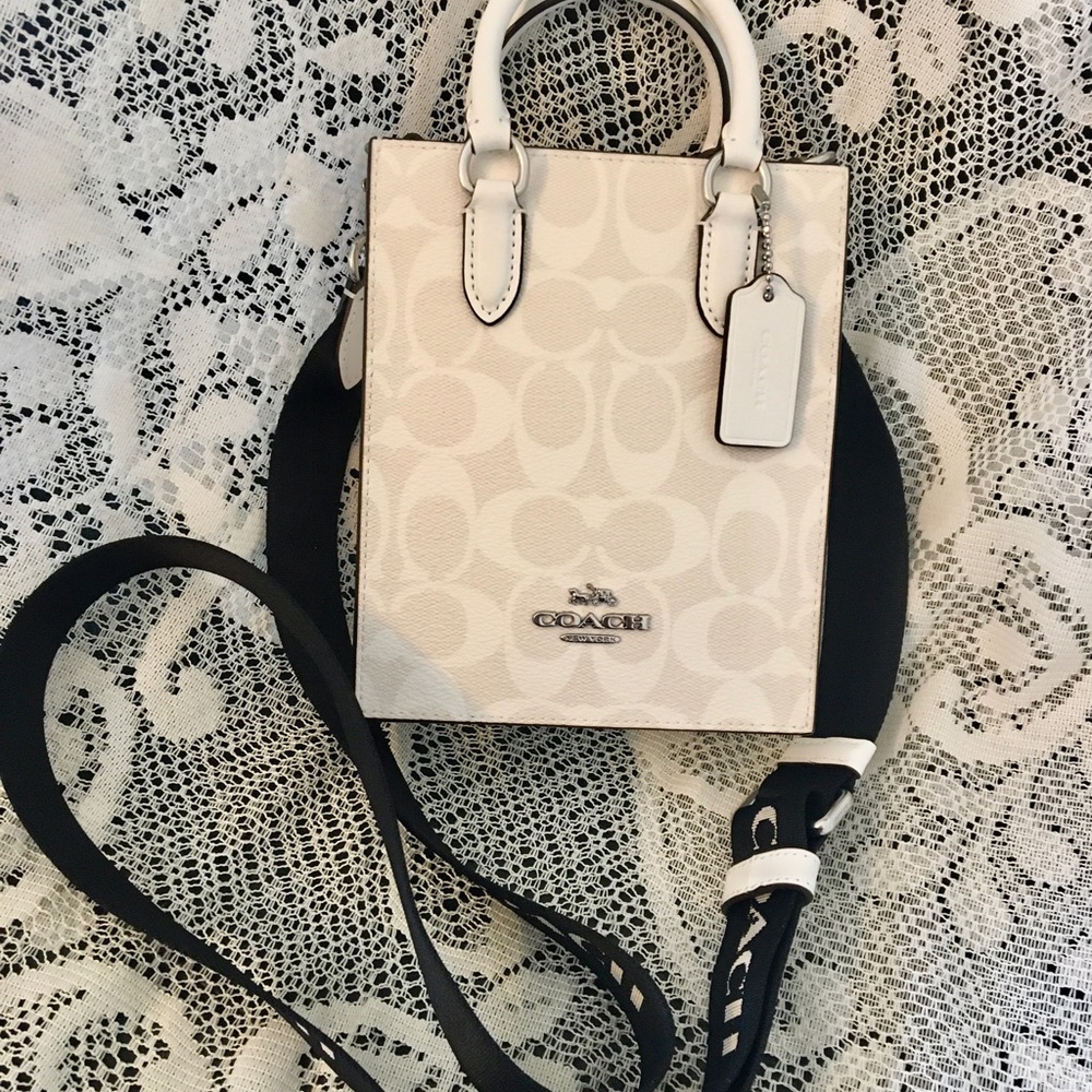 NWT Coach North South Mini Tote In Signature Canvas - Picture 8 of 14